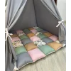Cort de joaca teepee + saltea grey animals