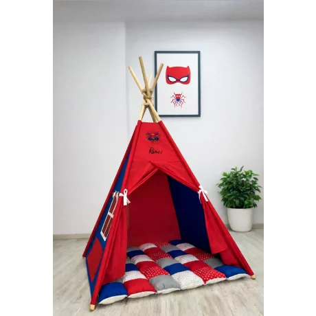 Cort de joaca teepee + saltea Spiderman