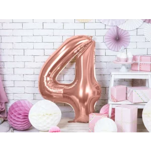 Balon decorativ cifra 4 - 86cm rose gold