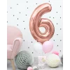 Balon decorativ cifra 6 - 86cm rose gold