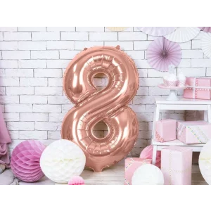 Balon decorativ cifra 8 - 86cm rose gold