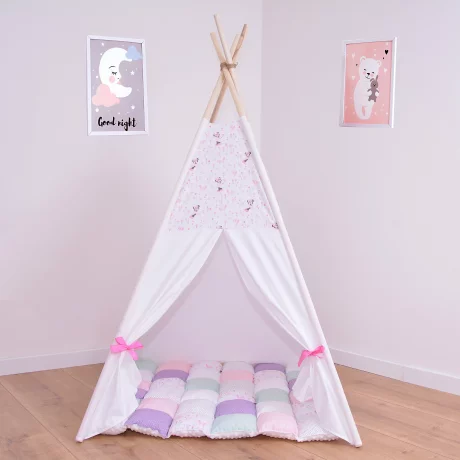 Cort teepee + saltea Minnie Mouse Pink