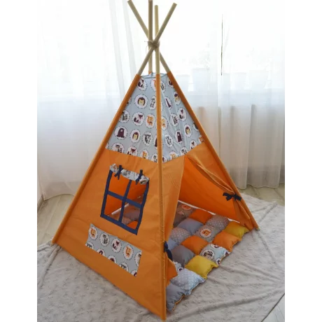 Cort teepee + saltea Orange Zoo