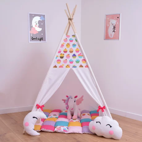 Cort teepee + saltea Pink Muffins