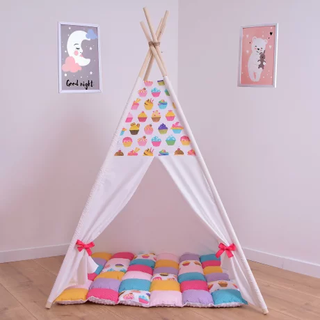 Cort teepee + saltea Pink Muffins